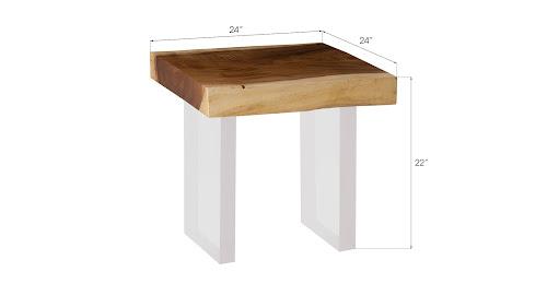 Phillips Floating Side Table Natural Acrylic Legs