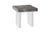 Phillips Collection Floating Gray Stone Acrylic Legs Side Table