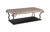 Phillips Collection Atlas Chamcha Wood Gray Stone Finish Metal Coffee Table