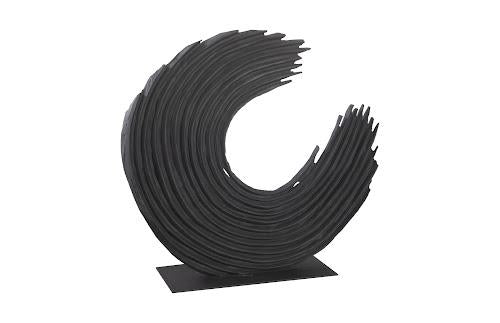 Phillips Swoop Tabletop Sculpture, Black Wood Large