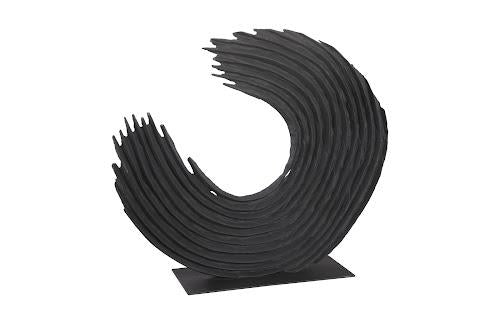 Phillips Swoop Tabletop Sculpture, Black Wood Large