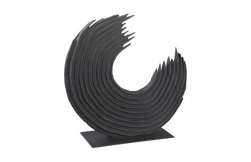 Phillips Swoop Tabletop Sculpture, Black Wood Small