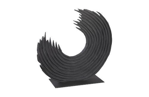 Phillips Swoop Tabletop Sculpture, Black Wood Small