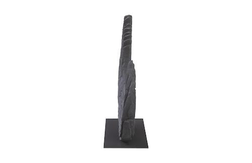 Phillips Swoop Tabletop Sculpture, Black Wood Small