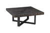 Phillips Collection Chainsaw , Square, Black Iron Cross Base Black/Copper Coffee Table