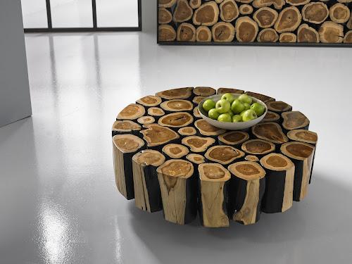 Phillips Boscage Coffee Table on Black Metal Legs Round