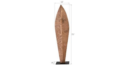 Phillips Carved Leaf on Stand, Copper Leaf LG