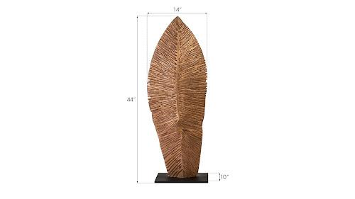 Phillips Carved Leaf on Stand, Copper Leaf SM