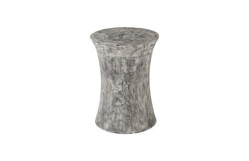 Phillips Drum Stool Mango Wood Gray Stone