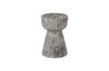 Phillips Collection Curved Wood , Thin Gray Stone Stool