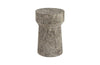 Phillips Collection Curved Wood , Thick , Gray Stone Gray Stone Stool