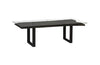 Phillips Collection Chainsaw  With Glass Burnt Black Black Iron U Legs Dining Table