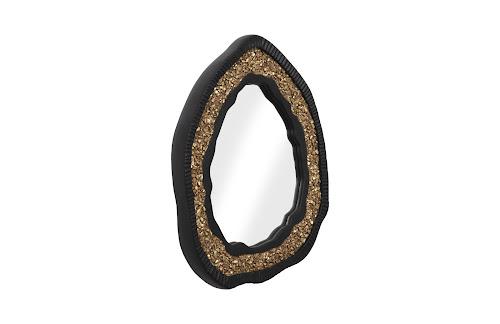 Phillips Geode Mirror, Black And Gold Matte