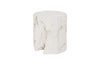 Phillips Collection Slice Round White Stone Stool