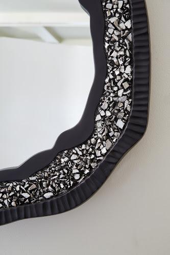 Phillips Geode Mirror, Black And Silver Matte