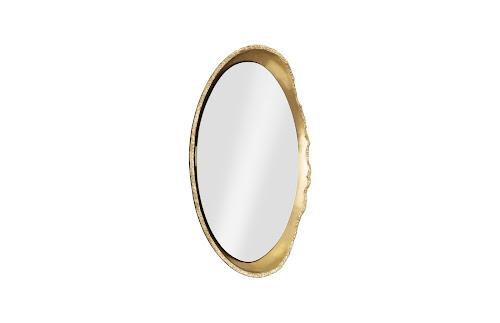 Phillips Broken Egg Mirror, Black and Gold Leaf Black