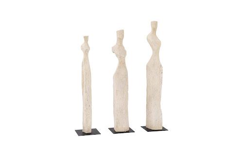 Phillips Cast Women Sculptures, Roman Stone Set of 3