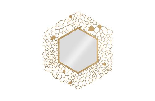 Phillips Hexagon Honeycomb Mirror Brass Gold