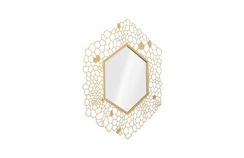 Phillips Hexagon Honeycomb Mirror Brass Gold