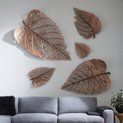 Phillips Birch Leaf Wall Art, Copper, XS Amber