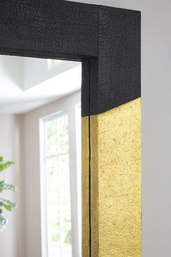 Phillips Scorched Mirror, Rectangle Black and Gold Leaf