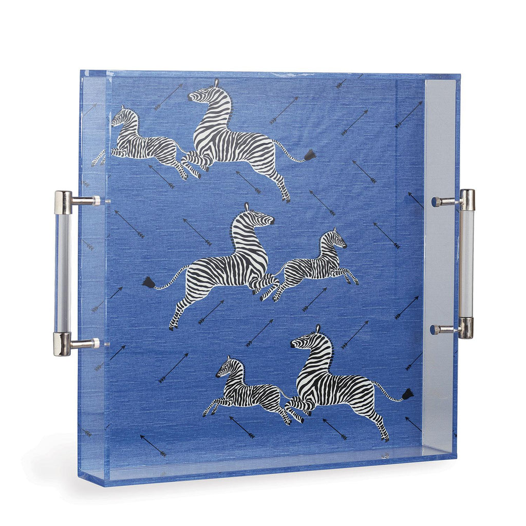 Scalamandre Maison Le Zebre Blue Tray