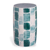 Scalamandre Maison Celadon Tile Blue Stool