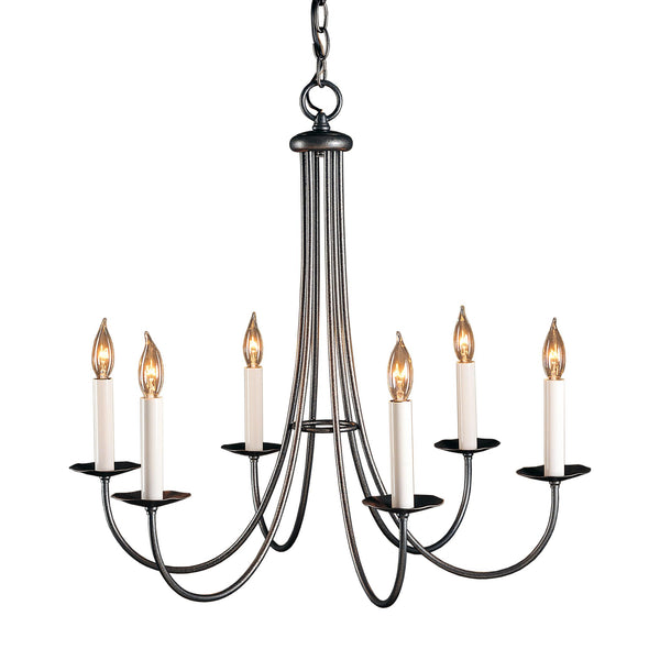 Hubbardton Forge Modern Brass Simple Sweep 6 Arm Chandelier