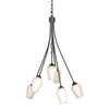 Hubbardton Forge Oil Rubbed Bronze Opal Glass (Gg) Flora 6 Arm Chandelier