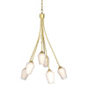 Hubbardton Forge Modern Brass Opal Glass (Gg) Flora 6 Arm Chandelier