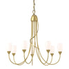 Hubbardton Forge Modern Brass Opal Glass (Gg) Flora 7 Arm Chandelier