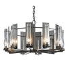 Hubbardton Forge Dark Smoke Seeded Clear Glass (Ii) New Town 10 Arm Chandelier