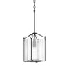 Hubbardton Forge Black Clear Glass (Zm) Bow Tall Mini Pendant