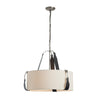 Hubbardton Forge Polished Nickel Black Leather Flax Shade (Se) Saratoga Small Pendant