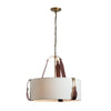 Hubbardton Forge Antique Brass British Brown Leather Natural Anna Shade (Sf) Saratoga Small Pendant