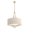 Hubbardton Forge Modern Brass Soft Gold Natural Linen Shade (Sa) Loop Pendant