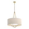 Hubbardton Forge Modern Brass Modern Brass Natural Linen Shade (Sa) Loop Pendant