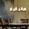 Hubbardton Forge Dark Smoke Clear Glass With Opal Diffuser (Zu) Constellation 8 Arm Chandelier