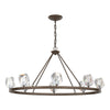 Hubbardton Forge Bronze Crystal Gatsby 8-Light Chandelier