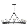 Hubbardton Forge Black Crystal Gatsby 8-Light Chandelier