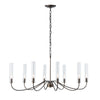 Hubbardton Forge Dark Smoke Brass Clear Glass (Zm) Grace 8 Arm Chandelier