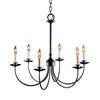 Hubbardton Forge Black Simple Lines 6 Arm Chandelier