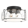 Hubbardton Forge Black Water Glass (Ll) Bow Large Semi-Flush