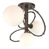 Hubbardton Forge Bronze Opal Glass (Gg) Olympus 3-Light Semi-Flush