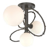 Hubbardton Forge Dark Smoke Opal Glass (Gg) Olympus 3-Light Semi-Flush