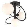 Hubbardton Forge Black Opal Glass (Gg) Olympus 3-Light Semi-Flush