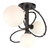 Hubbardton Forge Oil Rubbed Bronze Opal Glass (Gg) Olympus 3-Light Semi-Flush