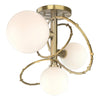 Hubbardton Forge Modern Brass Opal Glass (Gg) Olympus 3-Light Semi-Flush