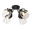 Hubbardton Forge Black Water Glass (Ll) Lapas 4-Light Semi-Flush