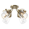 Hubbardton Forge Soft Gold Water Glass (Ll) Lapas 4-Light Semi-Flush